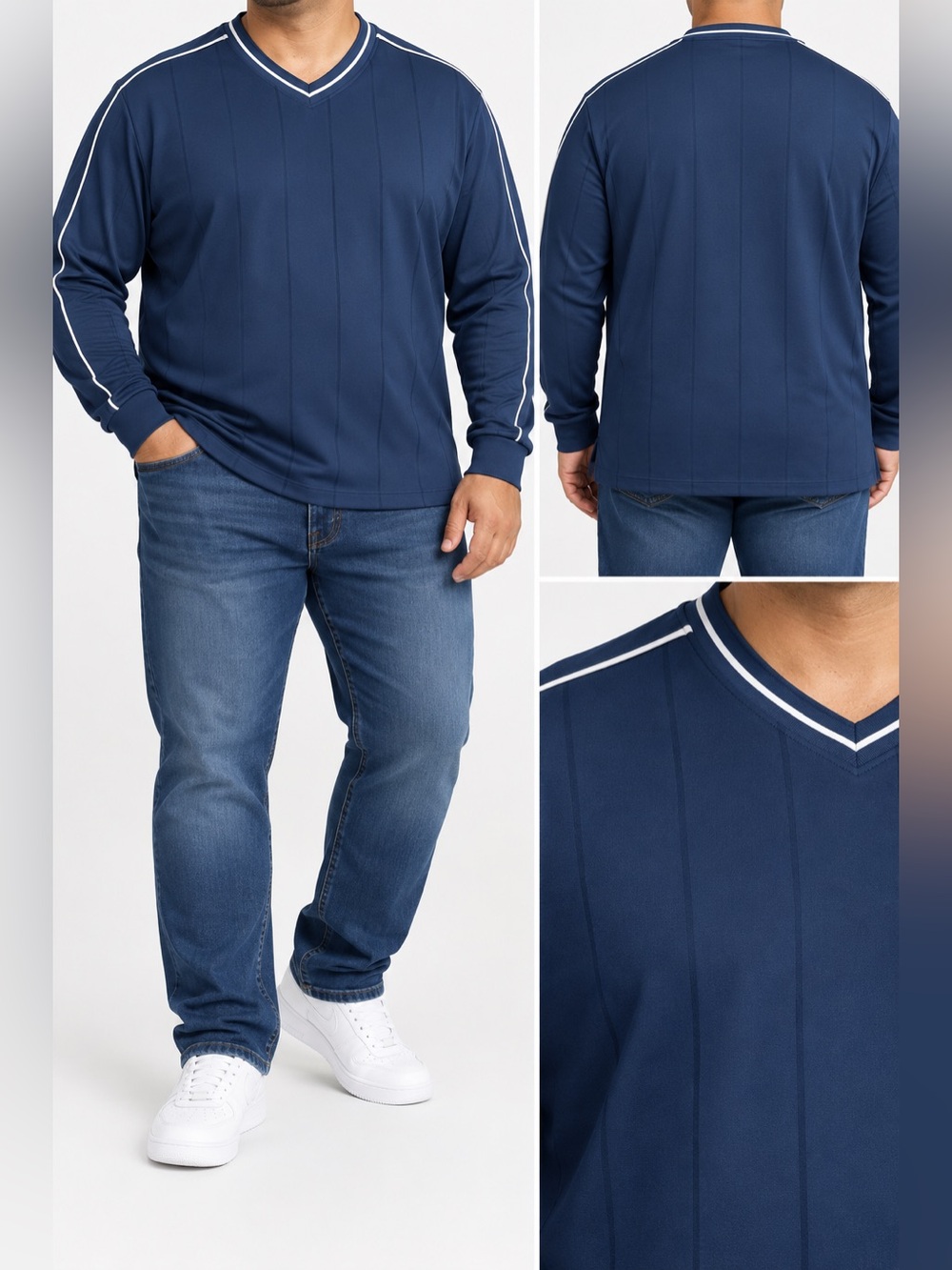 Men's Navy Straight-Leg Jeans